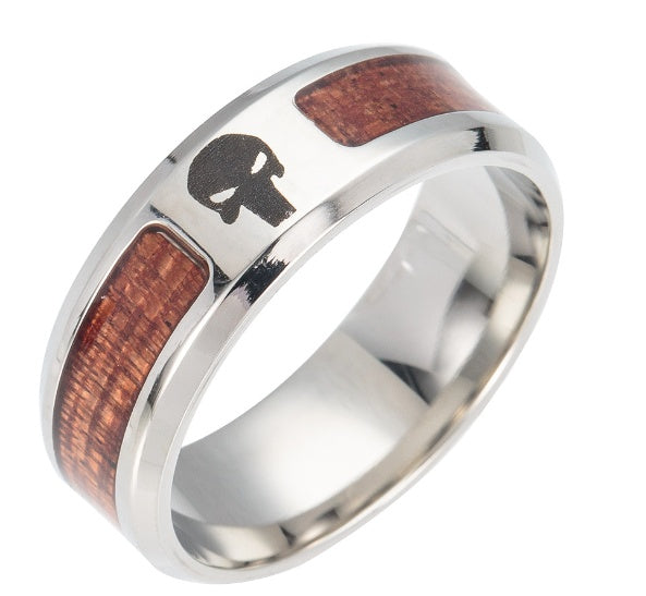 🌳 Tree of Strength – Herrenring mit Holzeinlage & Edelstahl
