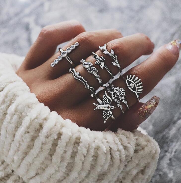 MYSTIQUE NINE - Ringset mit Statement Elementen